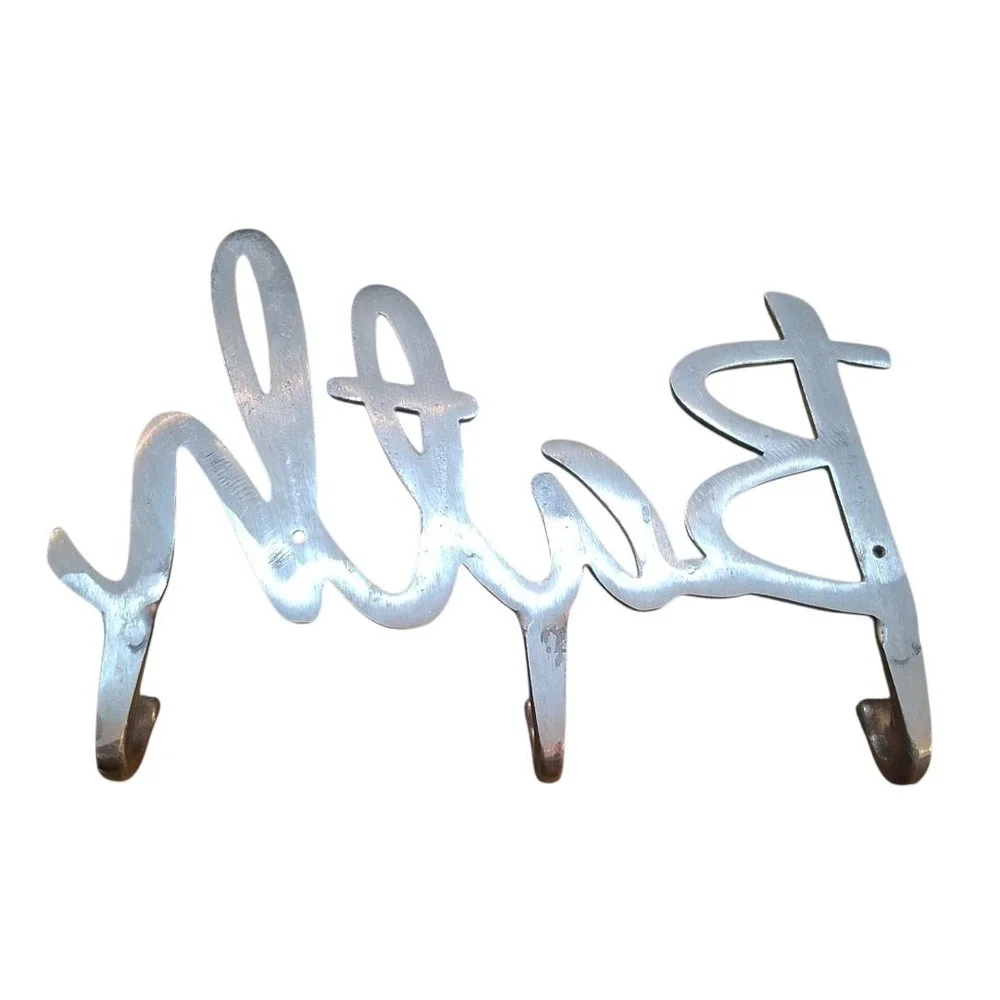 Modern Style BATH Word Wall Mount Towel Holder Robe Hook by Comfify w/ 3 Hooks